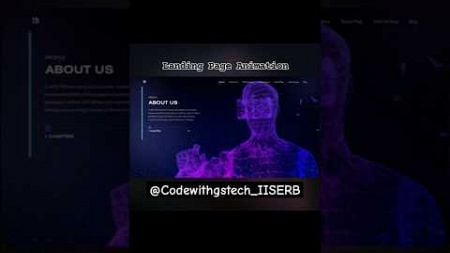 Landing Page Animation Using HTML CSS JS | #shorts #viralshorts #trendingshorts #ytshorts #webdesign