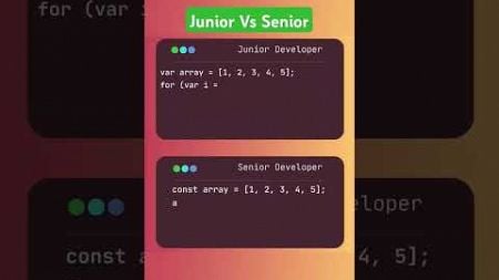 Junior Vs Senior Developer #programming #html #javascript #webdevelopment #html5 #webdesign #css3