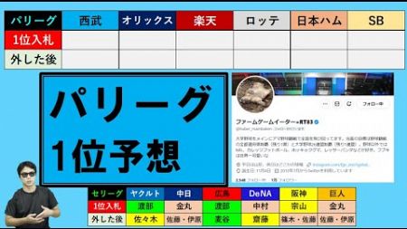 パリーグ2024年ドラフト1位・外れ1位予想【ファームゲームイーターさん】