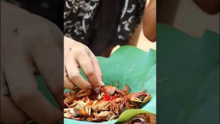 The girl found a lot of crabs #camping #outdoors #lifehack #shorts