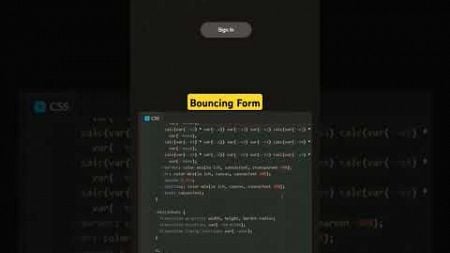 Bouncing SignIn Form using HTML CSS #shorts #shortsfeed #webdesign #cssanimation #htmlforms #coding