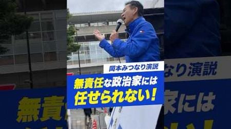 【解散街頭】無責任な政治家には任せられない　岡本みつなり演説