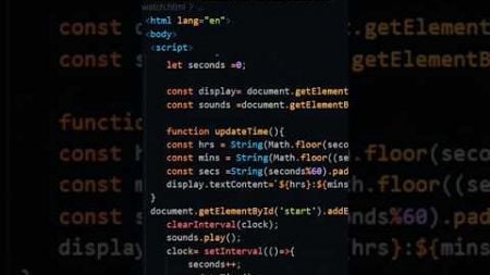 stopwatch using html css javascript ||#stopwatch #webdesign #htmlcssjs #coding #shorts