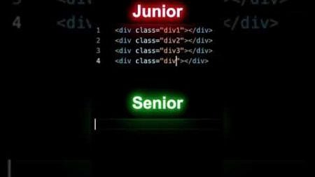 Junior Vs Senior Developer #programming #html #javascript #webdevelopment #html5 #webdesign #css3