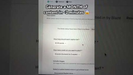 Generate a MONTH of content in less than 2 minutes #marketing #content #ai