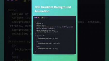 CSS gradient background color animation #gradient #shorts #shortsfeed #webdesign #webdevelopment