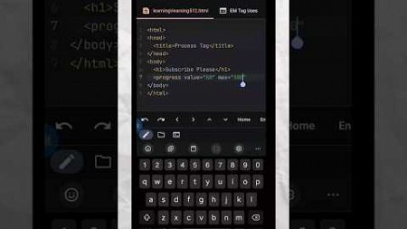 Progress tag in html #progress #shorts #html #webdesign #webcoding #python #htmlwebsite #tutorial