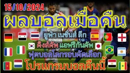 ผลบอลเมื่อคืน-โปรแกรมบอลคืนนี้/คิงส์คัพ/ยูฟ่าเนชั่นส์ลีก/แอฟริกัน เนชั่นส์ คัพ/ฟุตบอลโลกรอบคัดเลือก