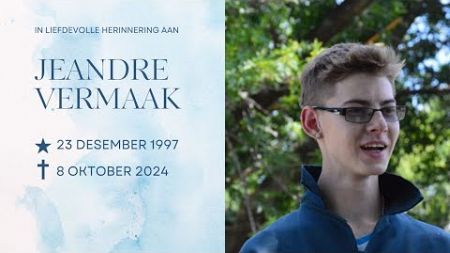 Gedenkdiens van Jeandré Vermaak - 14 Oktober 2024