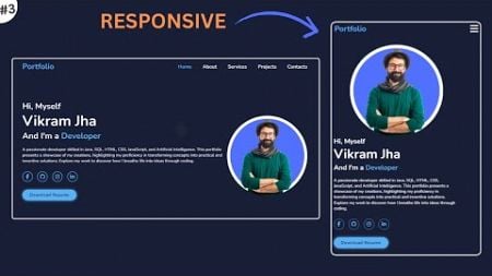 How to Create Portfolio Website Using Html Css &amp; JavaScript | Responsive portfolio | Lecture- 03