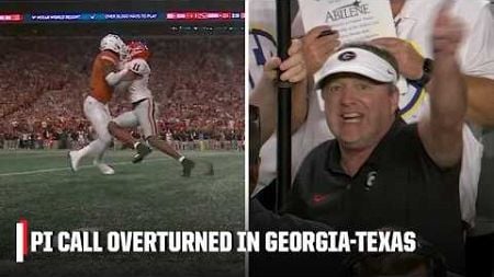 CONTROVERSY in Georgia vs. Texas 😳 Refs overturn pass interference call, Kirby Smart unhappy 👀