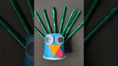 Easy Peacock Craft from cup, New Creative Craft ideas #peacock #animals #youtube #trending #shorts