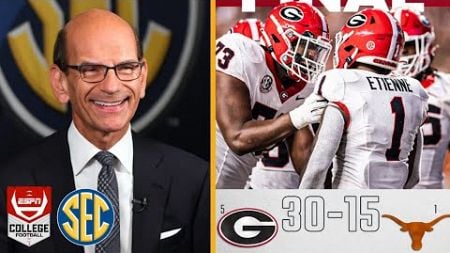 ESPN reaction to Georgia Bulldogs TAKE DOWN Texas Longhorns 30-15 in first matchup as SEC foes