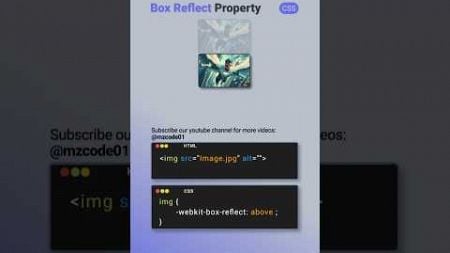 CSS Tips and Tricks: Box Reflect #css #coding #youtubeshorts #shorts #webdesign #cssshorts #tutorial