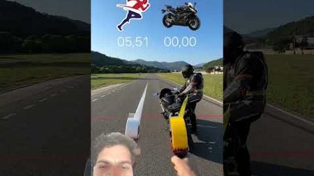 Bike vs runing man #automobile #iconics #smartphone #motogp #wheelie #biker #football #messi #neymar