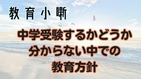 【教育小噺】中学受験するかどうか分からない中での教育方針