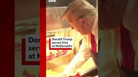 Donald Trump serves up McDonald’s fries. #Trump #DonaldTrump #BBCNews