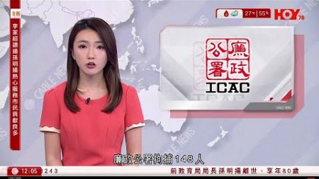 有線新聞 午間香港新聞｜廉署拘148人涉偽造文件獲取挖泥機、電力工程專業資格｜今年首8個月整體罪案增加7.2%｜新蒲崗私家車剷行人路｜即時新聞｜港聞｜兩岸國際｜HOY TV NEWS｜20241023