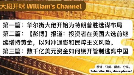 美国大选临近，华尔亍金融大佬开始部署…… （7 B普通话版）