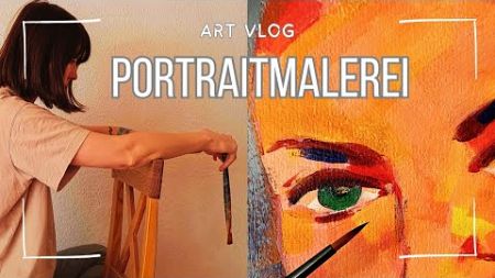 Frauenporträt malen mit Acryl | Porträtmalerei | Kunst Vlog