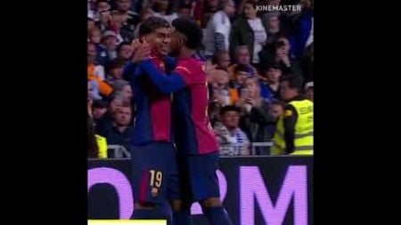 La celebración de Lamine Yamal en el bernabeu Real Madrid 0-4 Barcelona goles