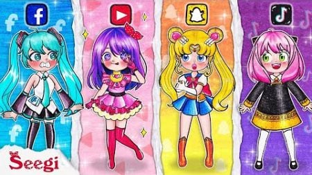 DIY Paper - If SOCIAL MEDIA Trends Were Oshi no Ko, Sailor Moon &amp; Anya - Stop Motion Paper Animation