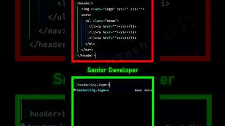 Junior Vs Senior Developer #programming #html #javascript #webdevelopment #html5 #webdesign #css3