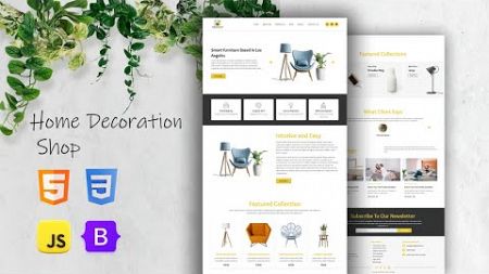 Create a Modern Home Decor Shop Website | HTML, CSS &amp; JavaScript Tutorial