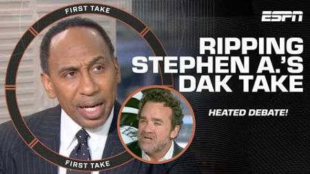 Domonique Foxworth &amp; Jeff Saturday CHALLENGE Stephen A. for his Dak take 🔥🗣️ | First Take