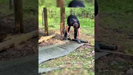 he construction of a log cabin in the wild forest#camp #camping #survival #shelter #Outdoors #outdoo