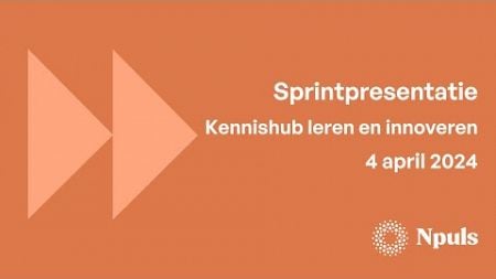 Sprintpresentatie - Kennishub leren en innoveren - 4 april 2024 - Vraagbaak online onderwijs