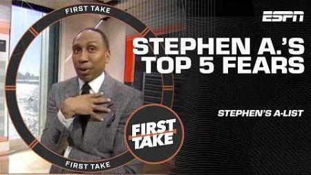 Stephen&#39;s A-List: Top 5️⃣ FEARS! Molly Qerim &amp; Cowboys make the list?! 👻🎃 | First Take