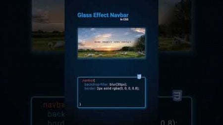 Glass Effect Navbar in CSS Tutorial | Glass UI Design for Websites #coding #css #tips #webdesign