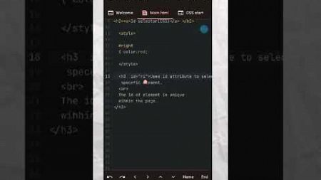 &quot;Id Selector (CSS) &quot; #HTML #CSS #web design #coding shorts