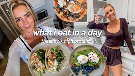 what I eat in a day | easy high protein recipes at home, meal prep + cook with me!