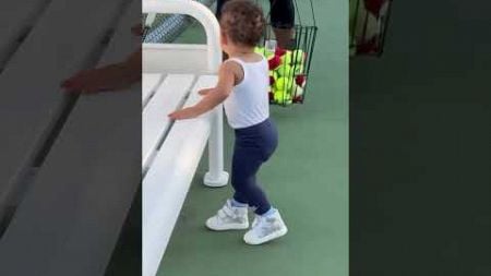 Mama Serena Williams teaching youngest baby girl Adira River Ohanian tennis . So adorable!!!