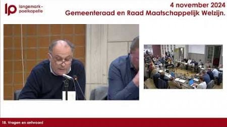 Gemeenteraad en de Raad maatschappelijk welzijn 4 november 2024