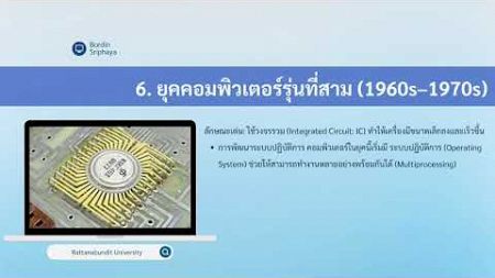 RBAC (BCB1001Computers and Information)Module 2.1 ประวัติความเป็นมาของคอมพิวเตอร์ By Bordin Sriphaya