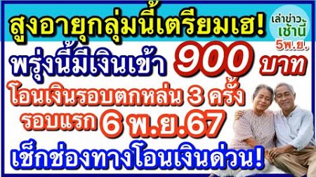 สูงอายุกลุ่มนี้เตรียมเฮ! พรุ่งนี้เงินเข้า 6 พ.ย.67 โอนเงินรอบเก็บตก 3 ครั้ง เช็คช่องทางโอนเงินด่วน!