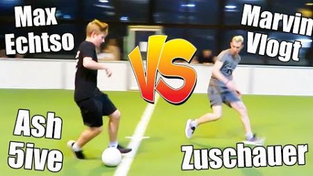 Fußball Challenge ⚽️ Max VS ASH VS Marvin Vlogt VS Zuschauer ⚽️ im Indoor Spielplatz ⚽️ TipTap UNCUT