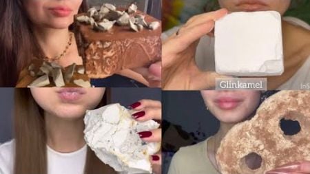 ASMR😋 Crunch wet chalk Borovskoi💦Marshmallow chalk 🔥Sandin clay🍪 Cookies clay 💦🍒💦