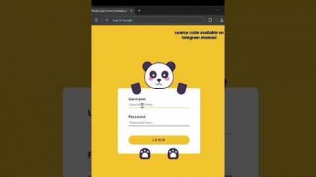 Panda login form #csstutorial #login