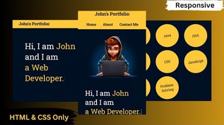 Create a Personal Portfolio website using HTML and CSS only | Web Development Tutorial #TRC