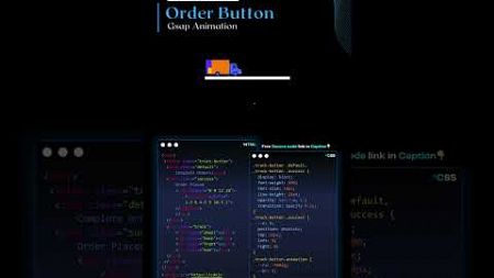 Animated Order Button using Gsap #codewith #shorts #webdevelopment #coder #css #coding