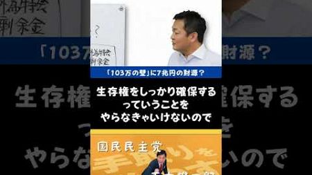 【玉木雄一郎】政治の役割は国民の懐を豊かにすること！生存権を確保せよ！ #shorts #short #ショート #玉木雄一郎 #榛葉賀津也 #国民民主党 #正論パンチ #生存権 #103万の壁