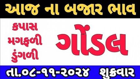 commodity prices 08-11-2024 Gondal marketing yard na bhav|ગોંડલના ભાવ | saurashtra aajn bajar bhav