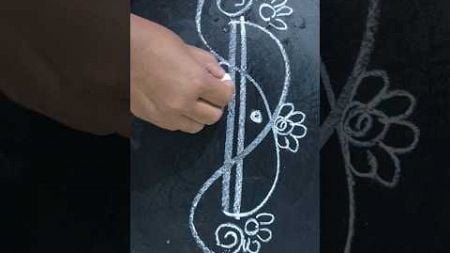 Simple side border rangoli#art#seo#kolam#muggulu#rangavallulu