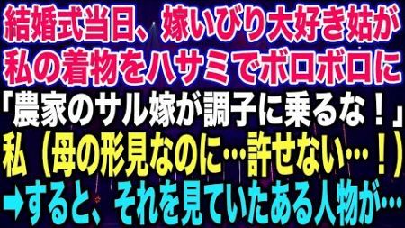 【スカッと総集編】結婚式当日、嫁いびり大好き姑が私の着物をハサミでボロボロに「農家のサル嫁が調子に乗るな！」私（母の形見なのに…許せない…！）➡︎すると、それを見ていたある人物が…