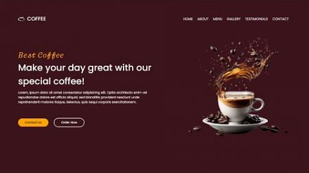 Coffee Website Using HTML And CSS | Website Design Step By Step Tutorial | Web Design #coding