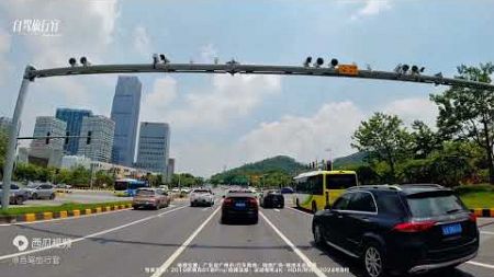 广州自驾旅拍增城区道路景观，蓝天白云环境绿色视野开阔好心情